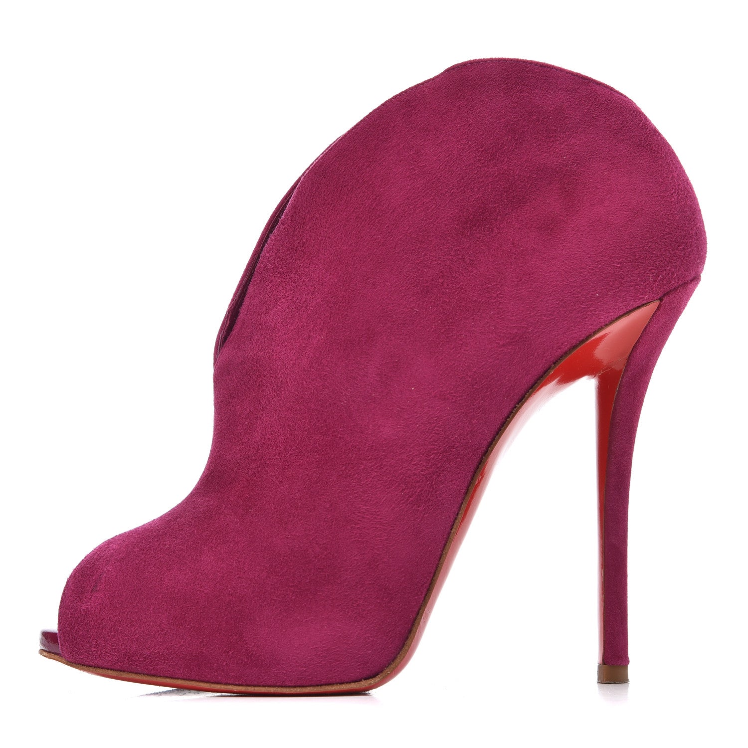 Christian Louboutin Veau Velours Chester Fille 120 Ankle Bootie 38.5 Fuchsia 1 of 15
