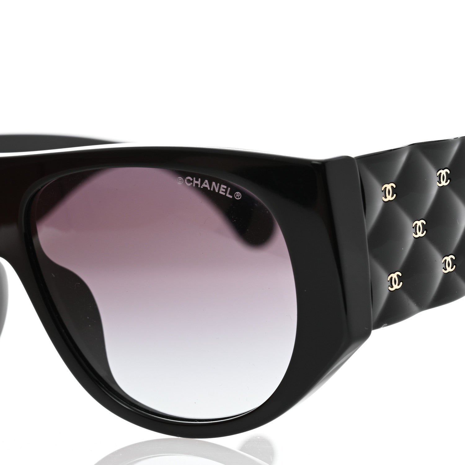 Chanel Acetate Quilted CC Pilot Sunglasses 71465 Black 7 of 8