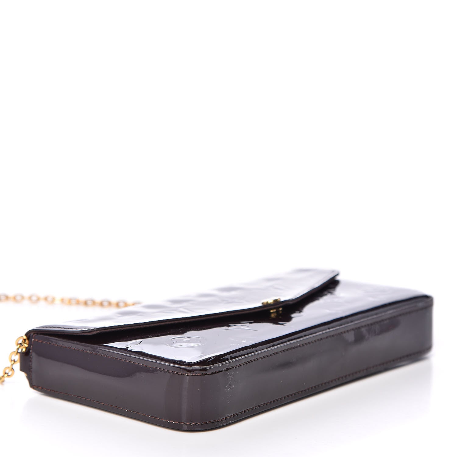 Louis Vuitton Vernis Pochette Felicie Chain Wallet Amarante 3 of 16