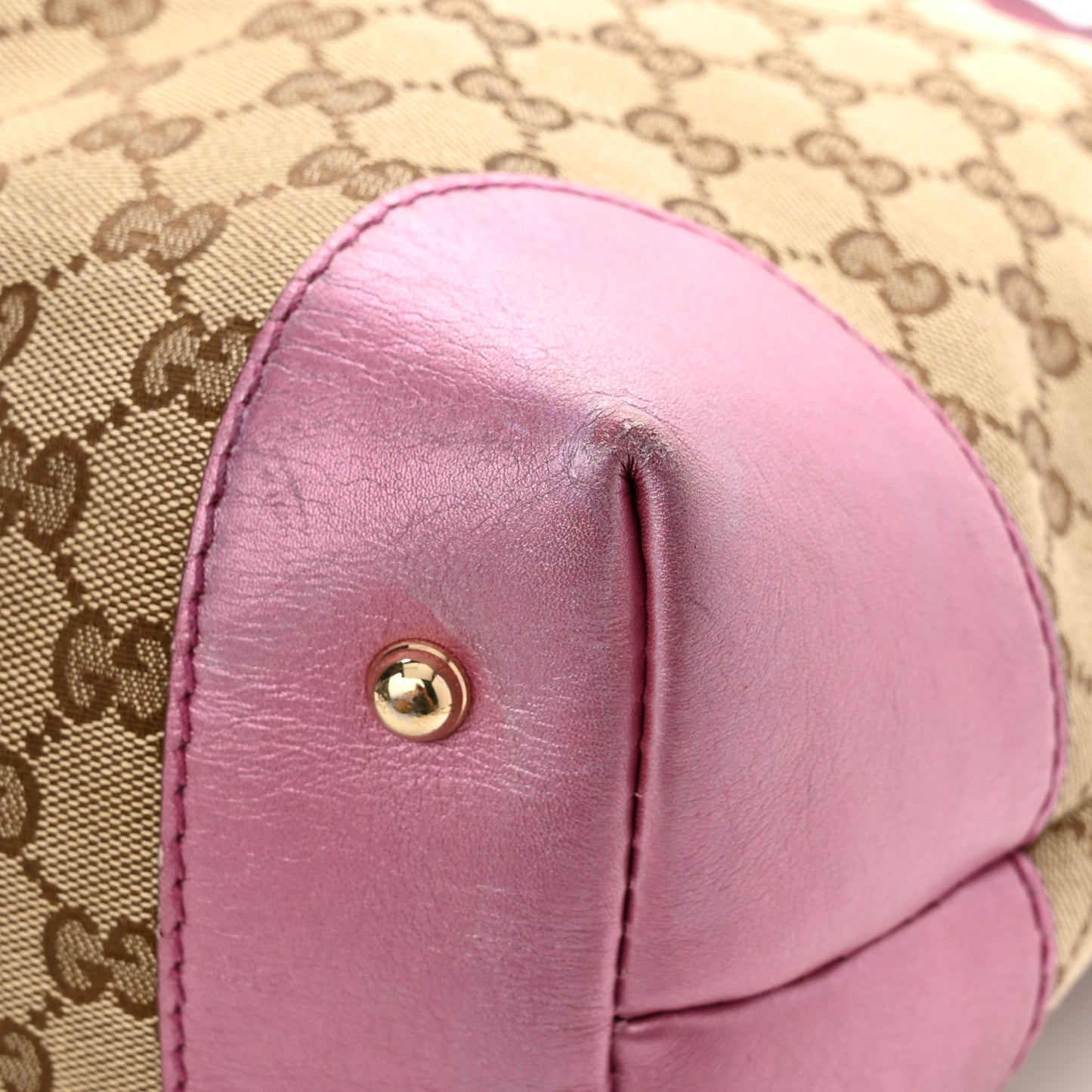 Monogram Heart Bit Charm Top Handle Tote Pink