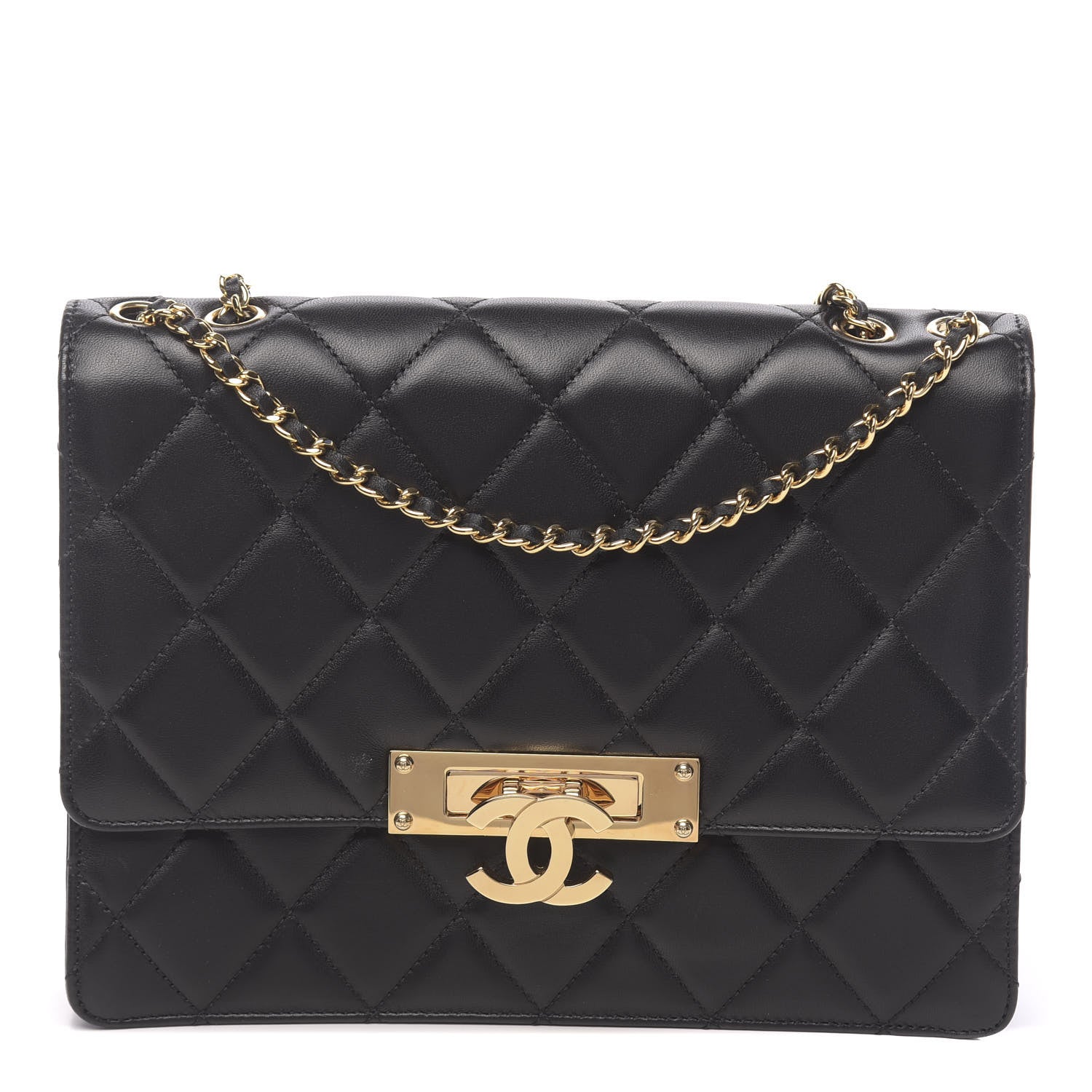 Chanel Lambskin Quilted Medium Golden Class Flap Black 1 of 11