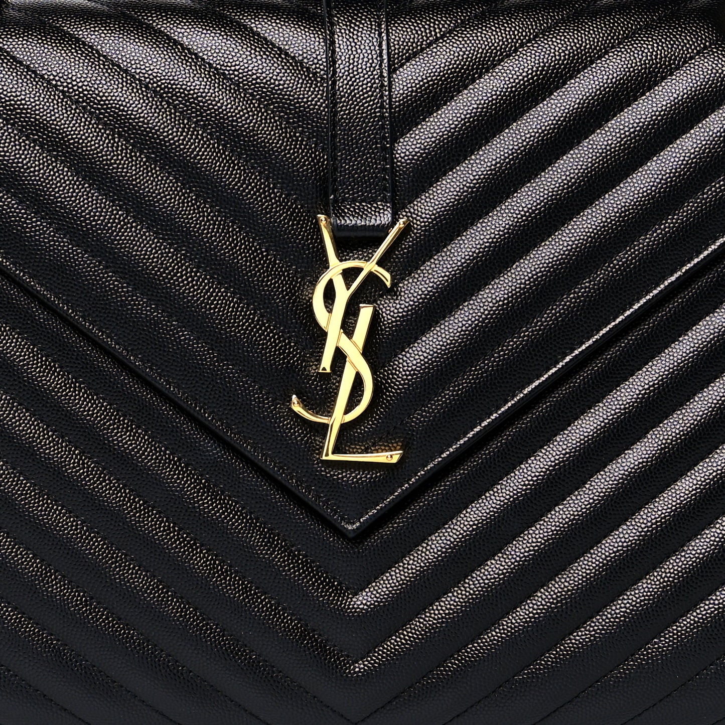 Grain De Poudre Matelasse Chevron Large Monogram Satchel Black