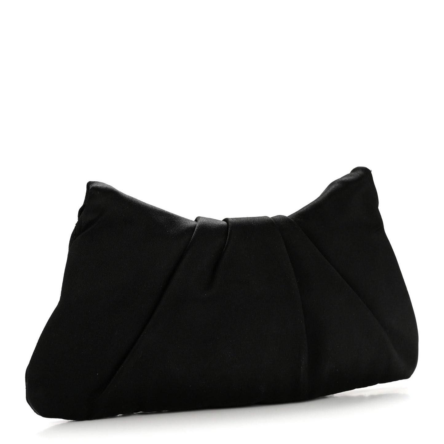 Satin Quilted Flap Clutch Black