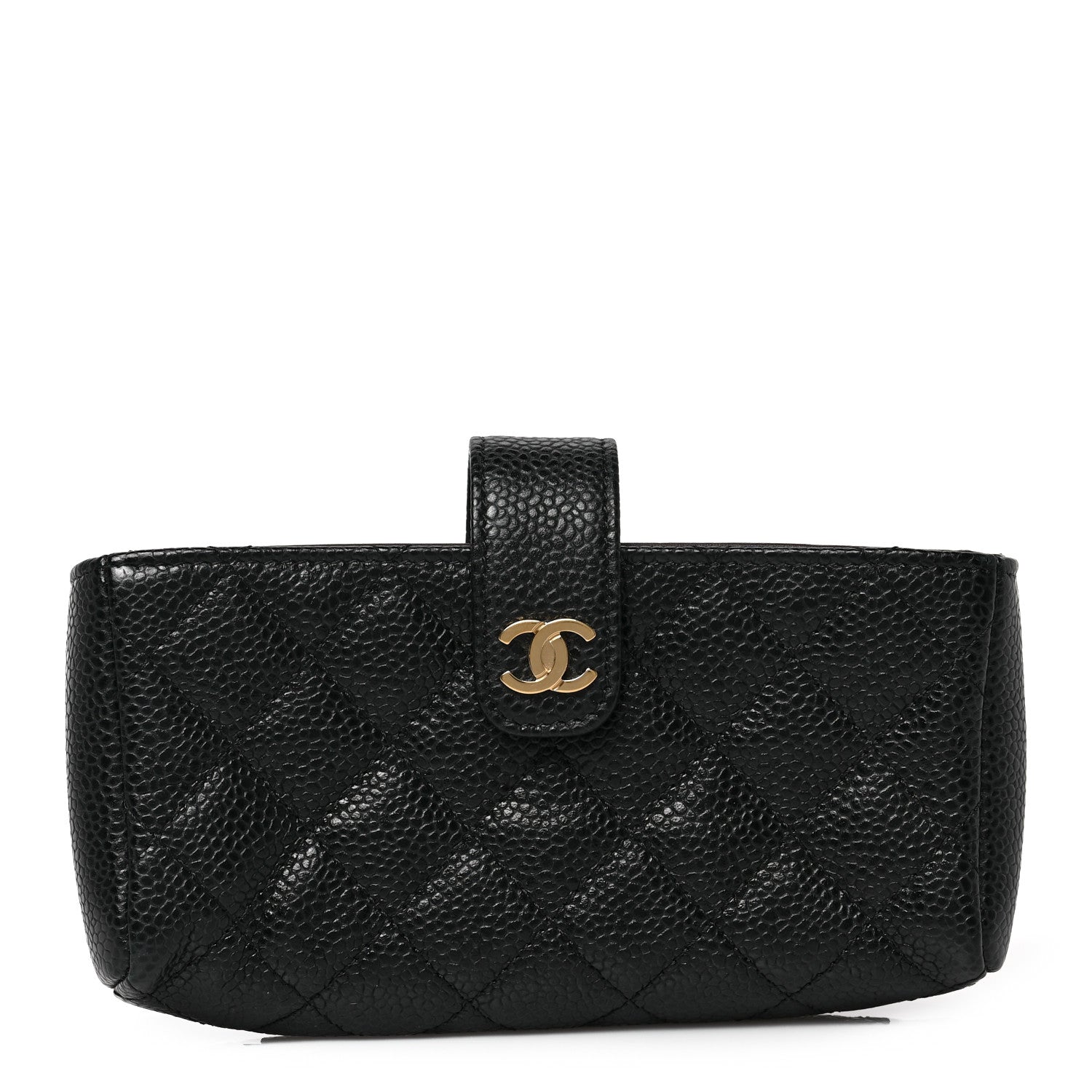 Chanel Caviar Quilted Mini Phone Holder Clutch Black 1 of 7