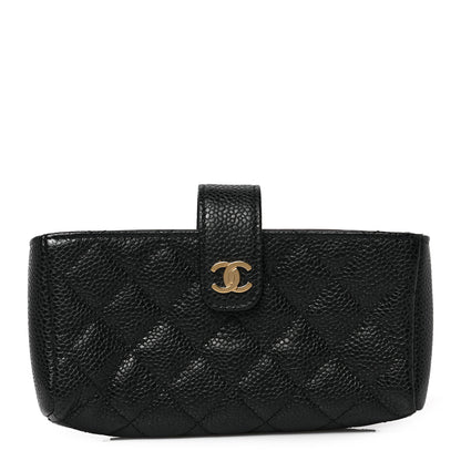 Chanel Caviar Quilted Mini Phone Holder Clutch Black 1 of 7