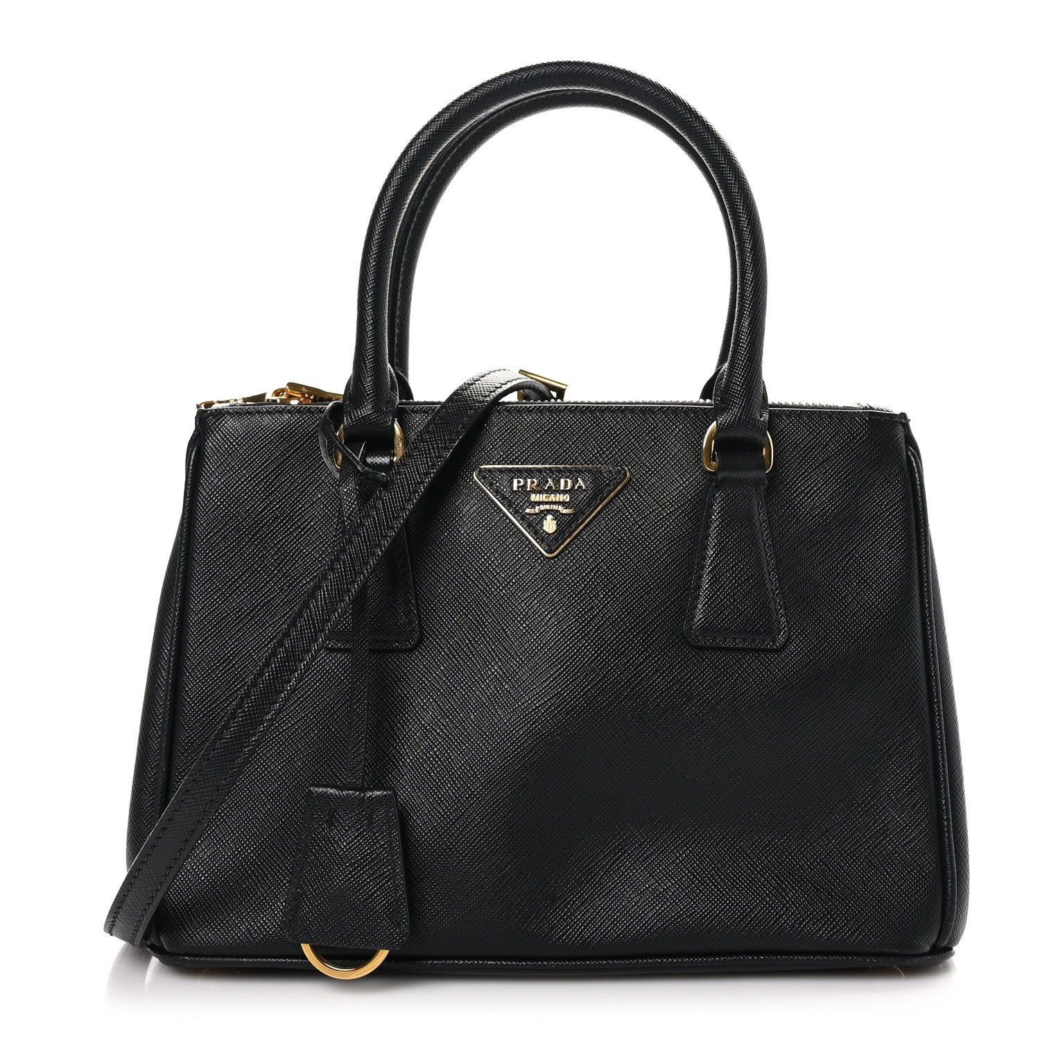 Prada Saffiano Lux Mini Galleria Double Zip Tote Black 1 of 10