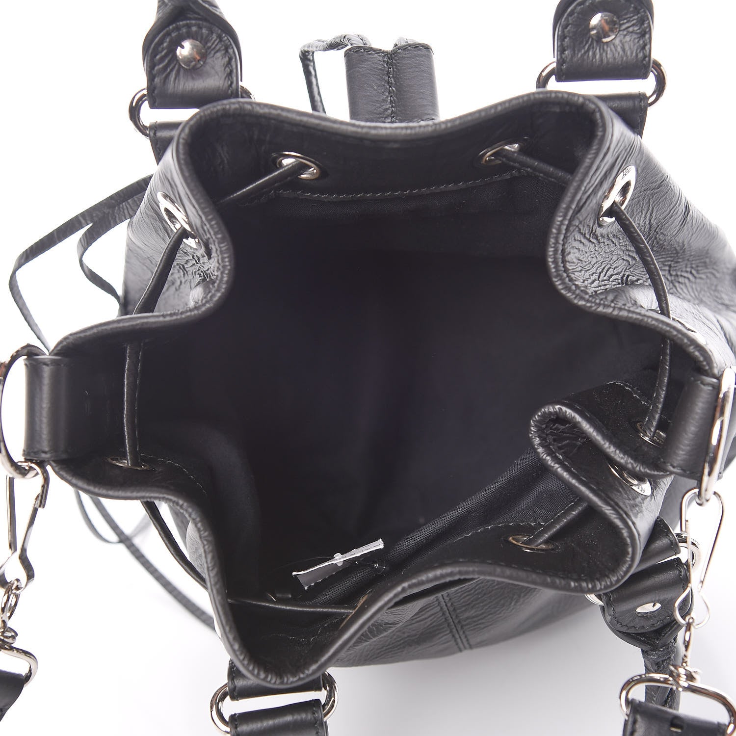 Balenciaga Matte Goatskin Rubber Covered Classic Hardware Mini Pompon Black 5 of 9