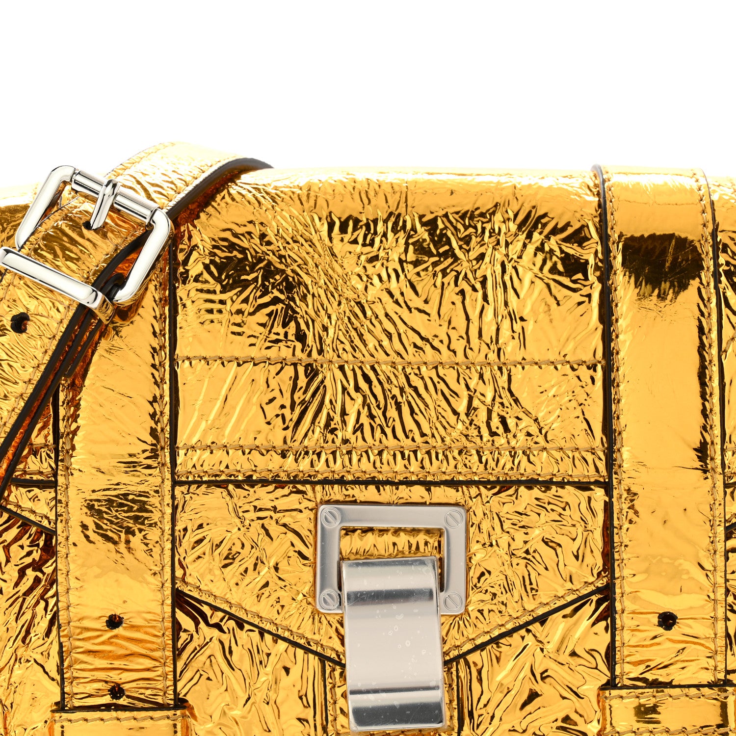 Proenza Schouler Metallic Paper Lambskin PS1 Mini Pouch Messenger