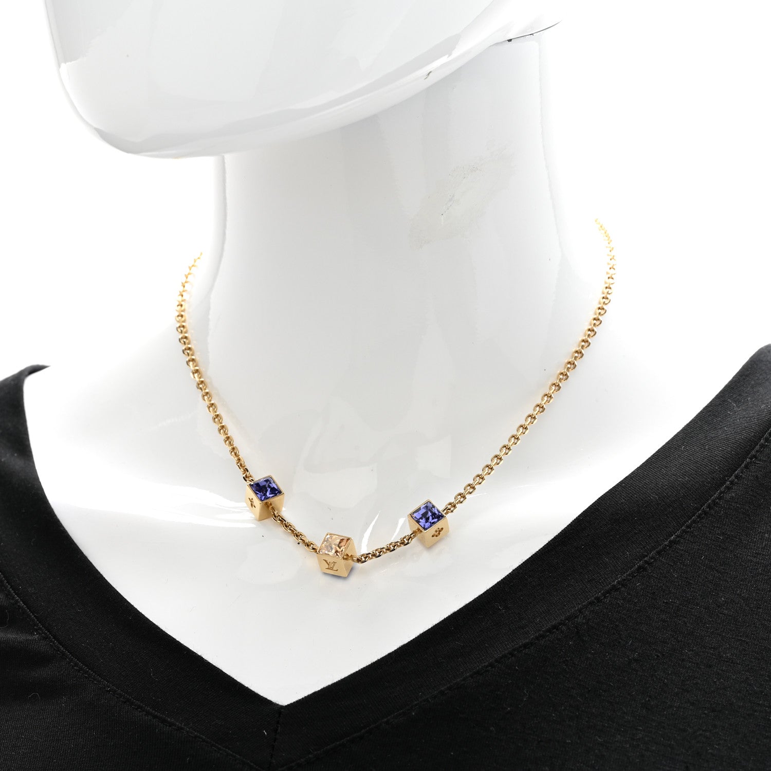 Louis Vuitton Swarovski Gamble Short Necklace Azur 2 of 6