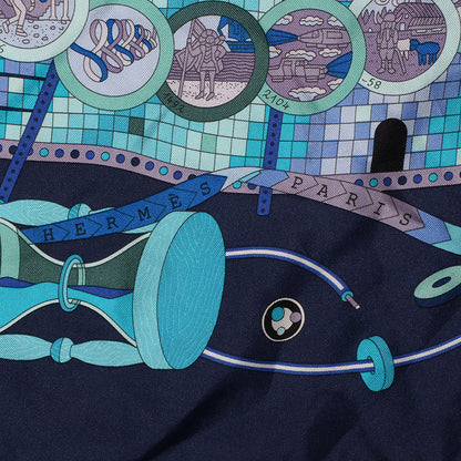Hermes Silk La Laboratoire du Temps Scarf 90 3 of 6