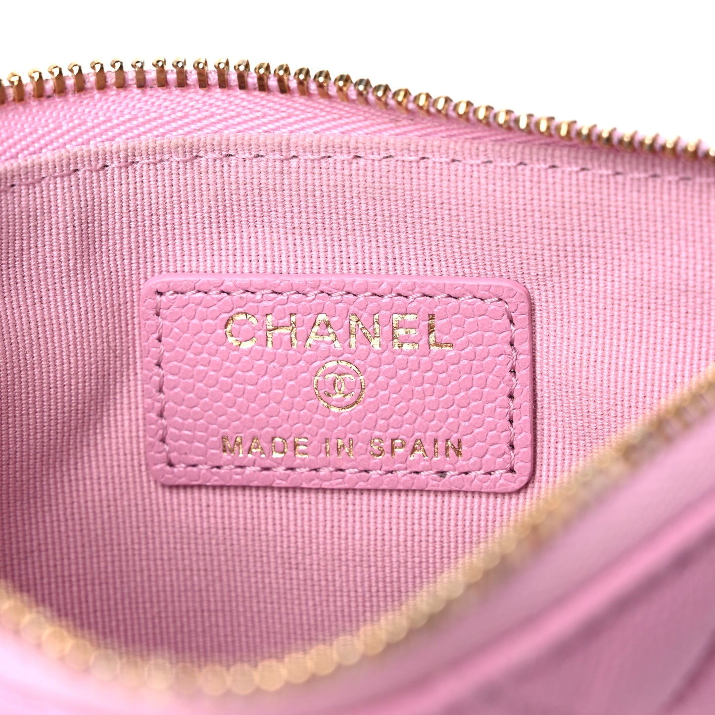 Caviar Quilted Small Cosmetic Case Light Pink