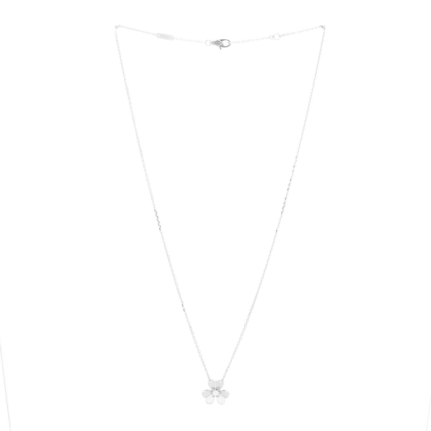 18K White Gold Diamond Mini Frivole Pendant Necklace