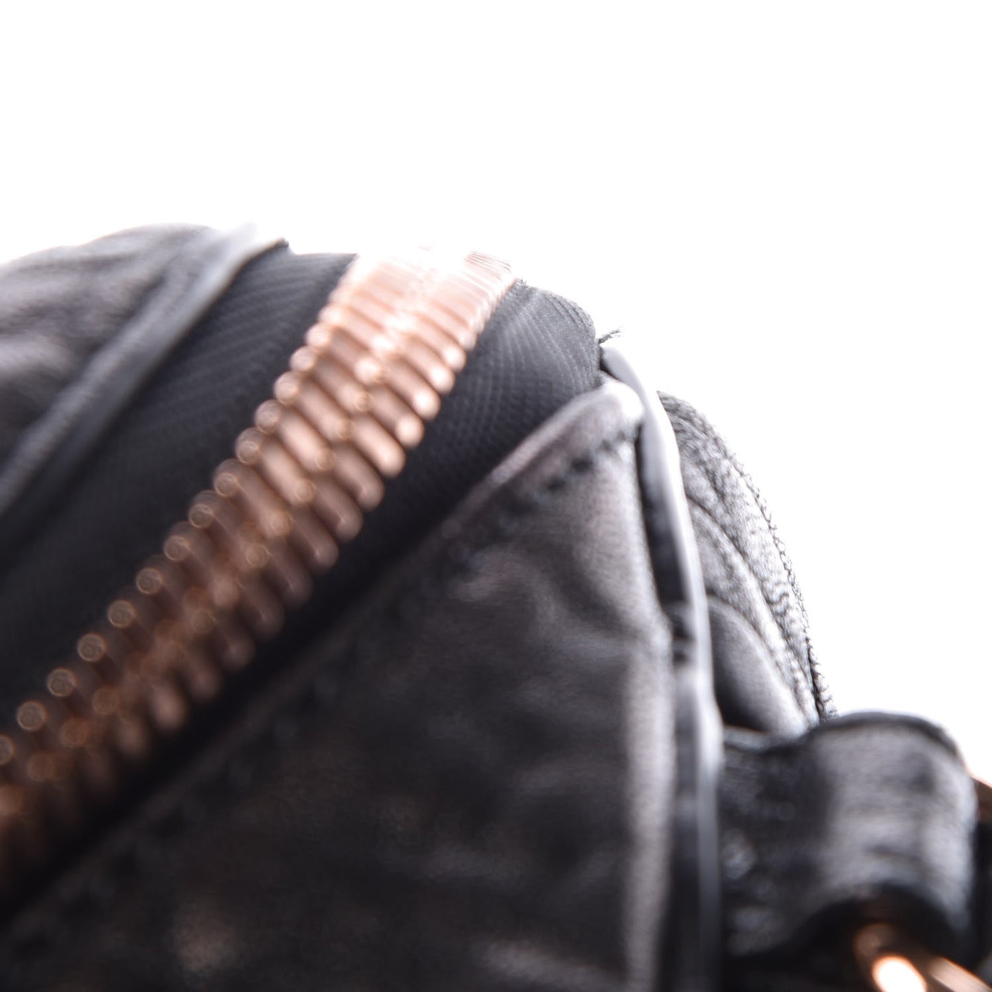 Pebbled Lambskin Mini Rockie Black Rose Gold Hardware