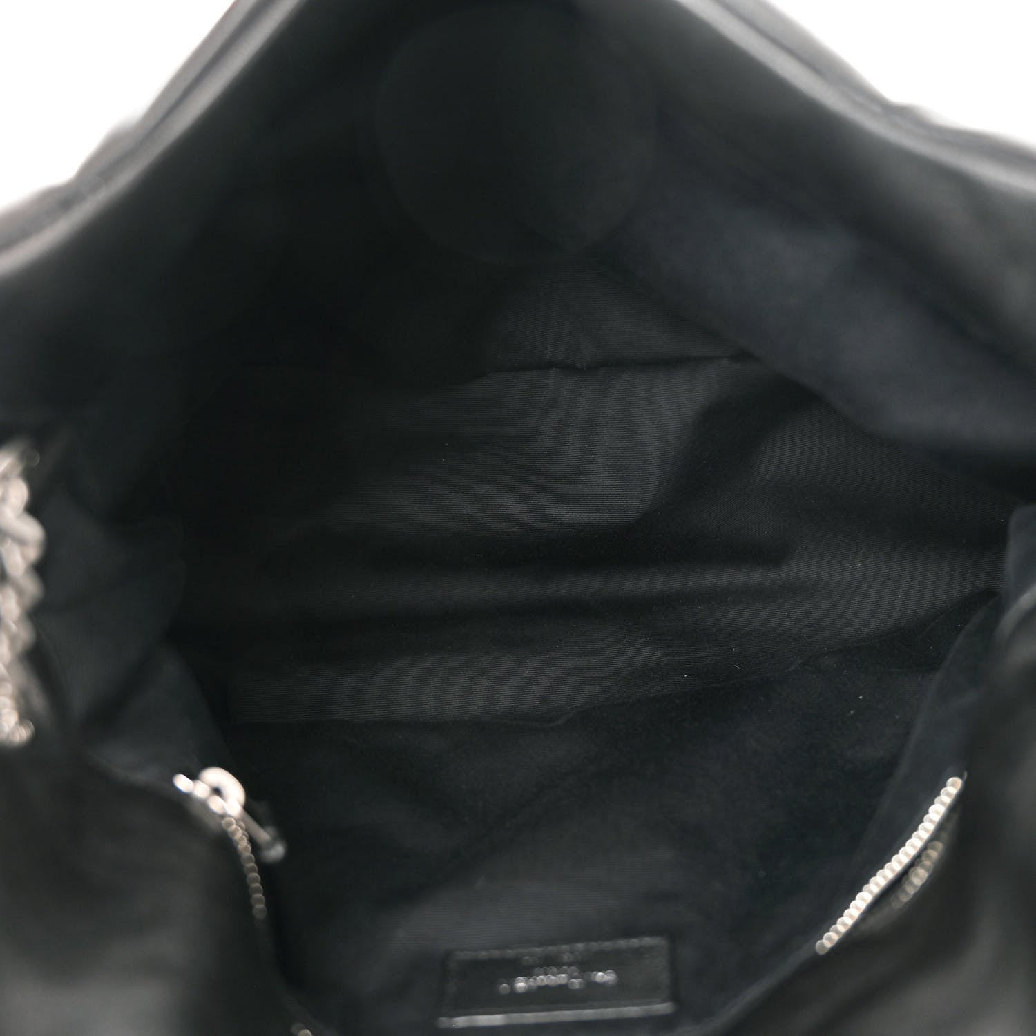 Saint Laurent Lambskin Quilted Medium Loulou Puffer Monogram Chain Satchel Black 5 of 11