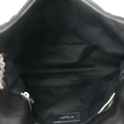 Saint Laurent Lambskin Quilted Medium Loulou Puffer Monogram Chain Satchel Black 5 of 11