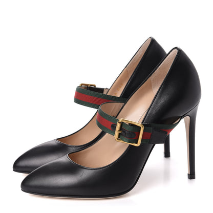 Gucci Malaga Kid Sylvie High Heel Pumps 36.5 Black 3 of 10