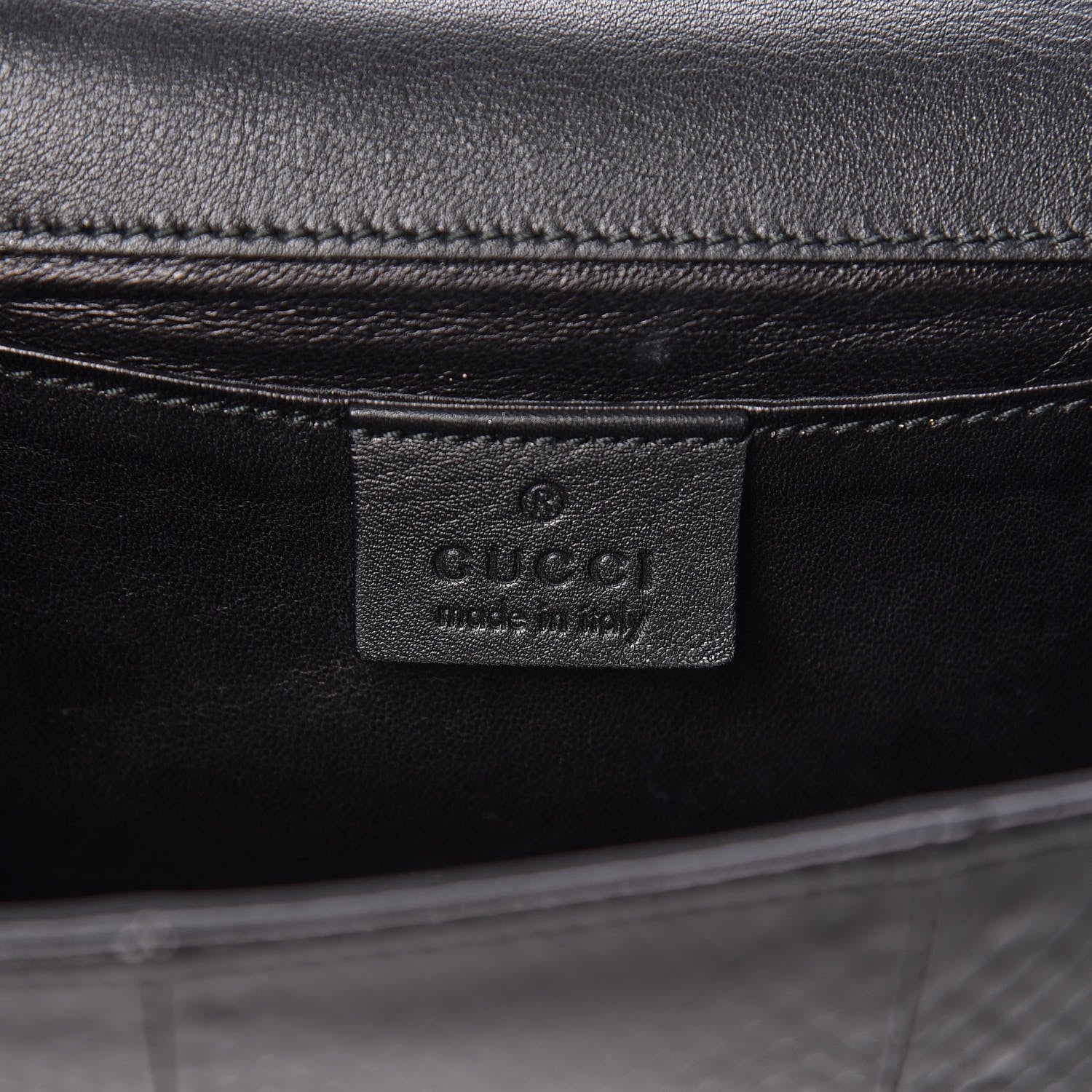 Gucci Snakeskin Broadway Clutch Black 6 of 13