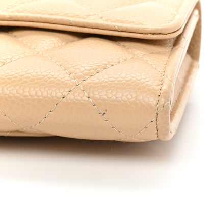 Chanel Caviar Quilted Large Gusset Flap Wallet Beige 13 of 13