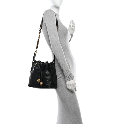 Chanel Caviar CC Chain Mini Drawstring Bag Black 2 of 13
