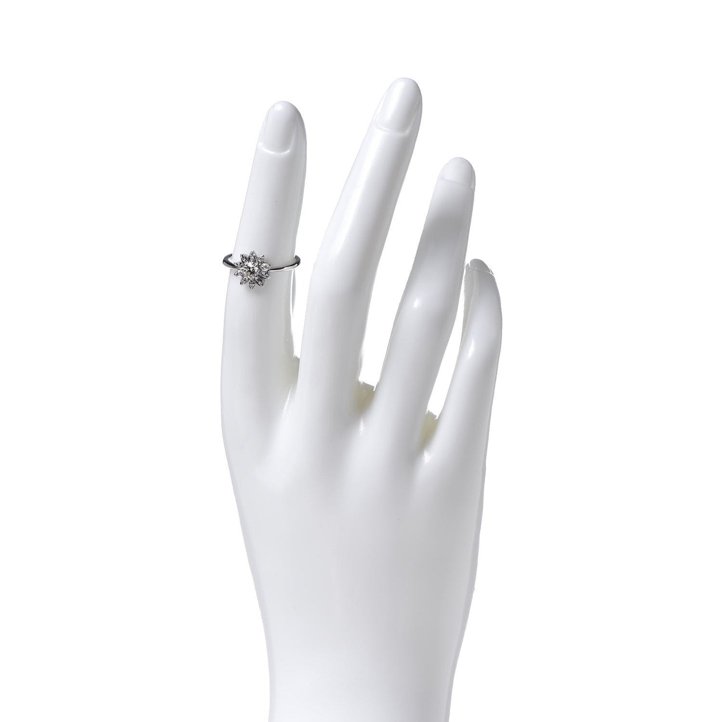 Platinum Diamond Enchant Garden Flower Ring 50 5.5