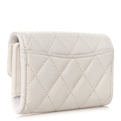 Chanel Caviar Quilted Classic 4 Key Holder Wallet White 3 of 9