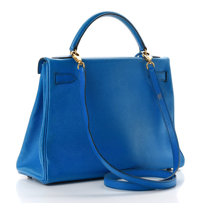 Hermes Courchevel Kelly Retourne 32 Bleu France 3 of 18