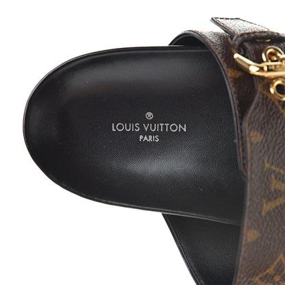 Louis Vuitton Monogram Bom Dia Mule Sandals 39.5 Black 7 of 8