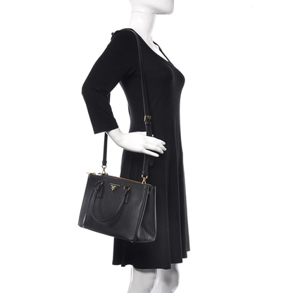 Prada Saffiano Small Galleria Double Zip Tote Black 3 of 10