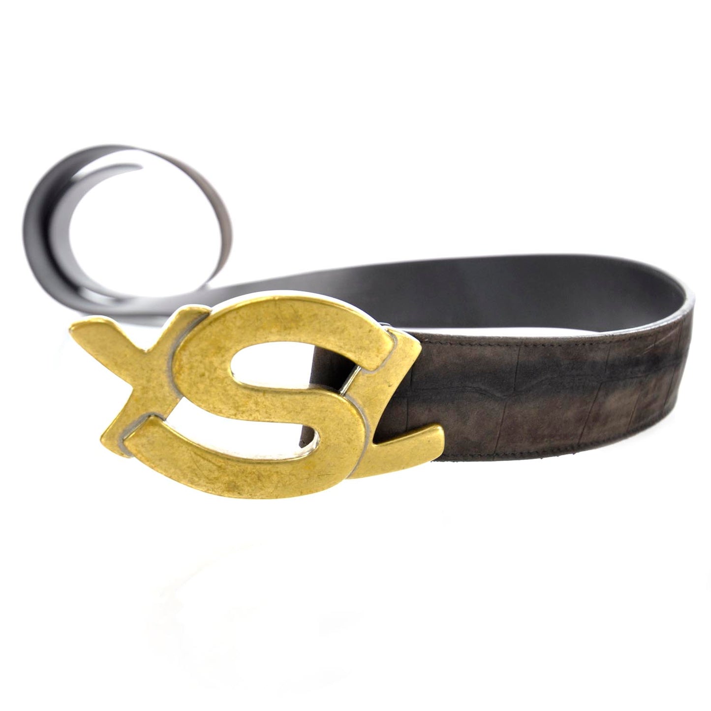 Mens Crocodile Embossed Nubuck Belt 38