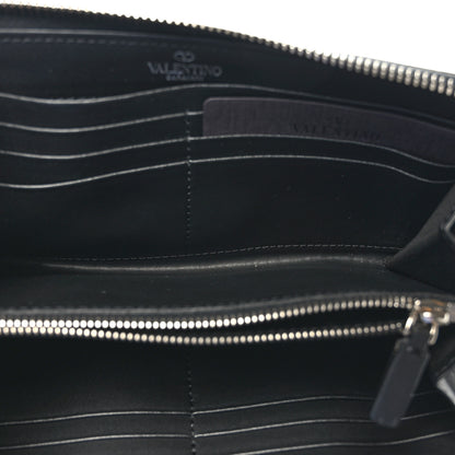 Valentino Garavani Calfskin VLTN Zip Around Wallet Black 5 of 9