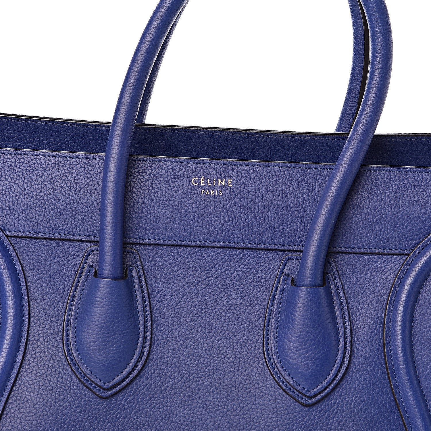 Celine Drummed Calfskin Mini Luggage Indigo 9 of 9