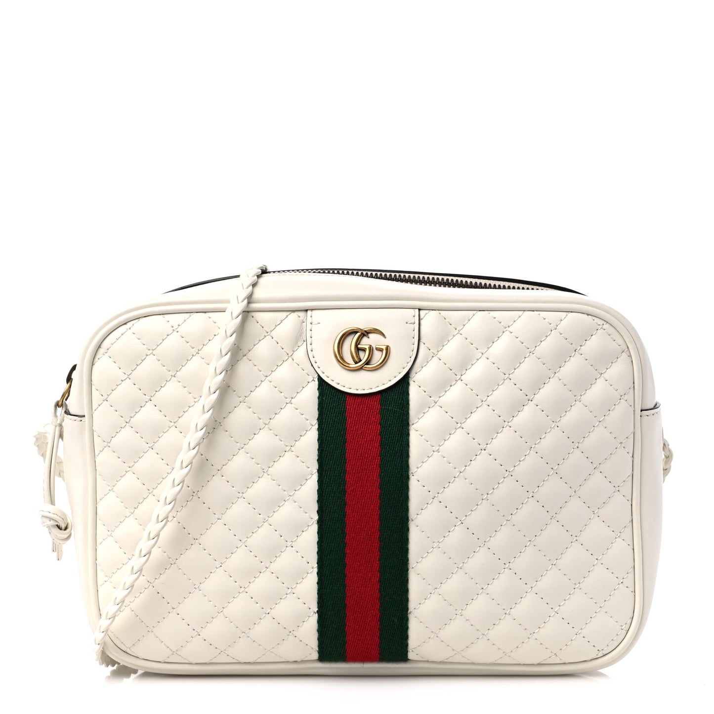 Nappa Web Trapuntata Small GG Shoulder Bag White