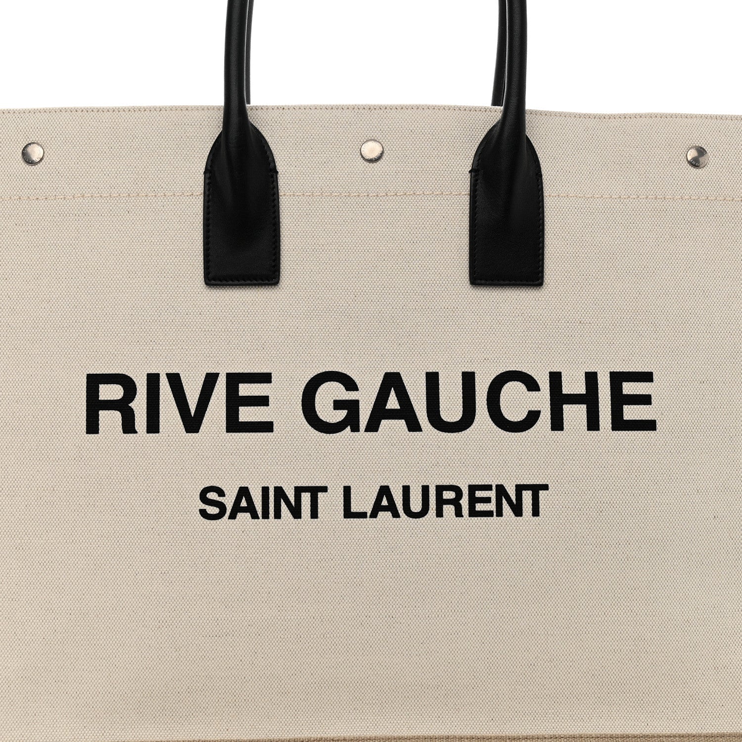 Saint Laurent Linen Calfskin Rive Gauche Tote Greggio Natural 7 of 9