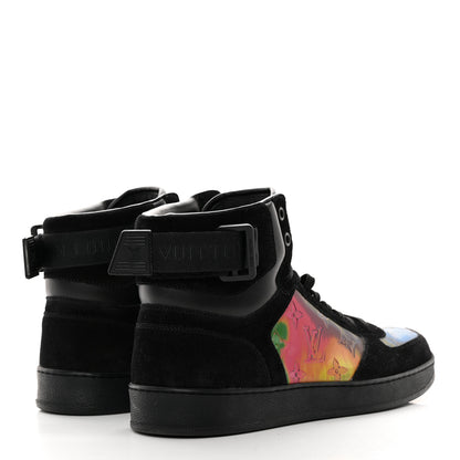 Louis Vuitton Suede Monogram Mens Rivoli High Top Sneakers 8 Black Multicolor 4 of 12