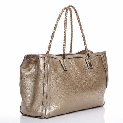 Gucci Metallic Pebbled Calfskin Medium Bella Tote Gold 3 of 7