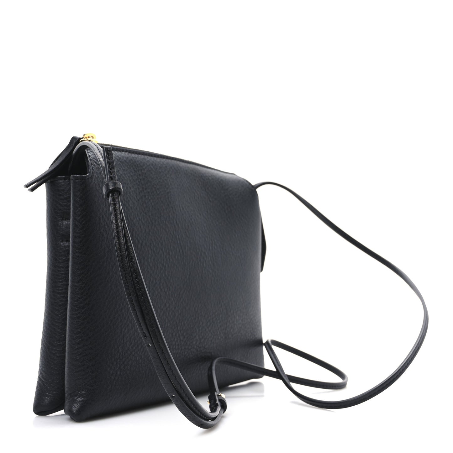 Matte Grained Calfskin Mini Nu Twin Bag Black