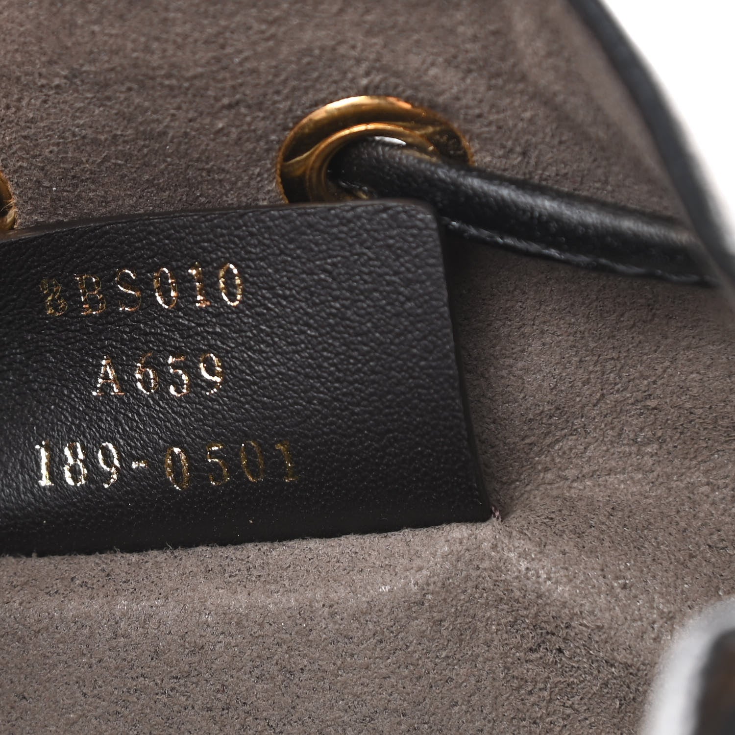 Fendi Vitello Liberty F is Fendi Bi-Color FF 1974 Embossed Mini Mon Tresor Bucket Bag Maya Black 7 of 10
