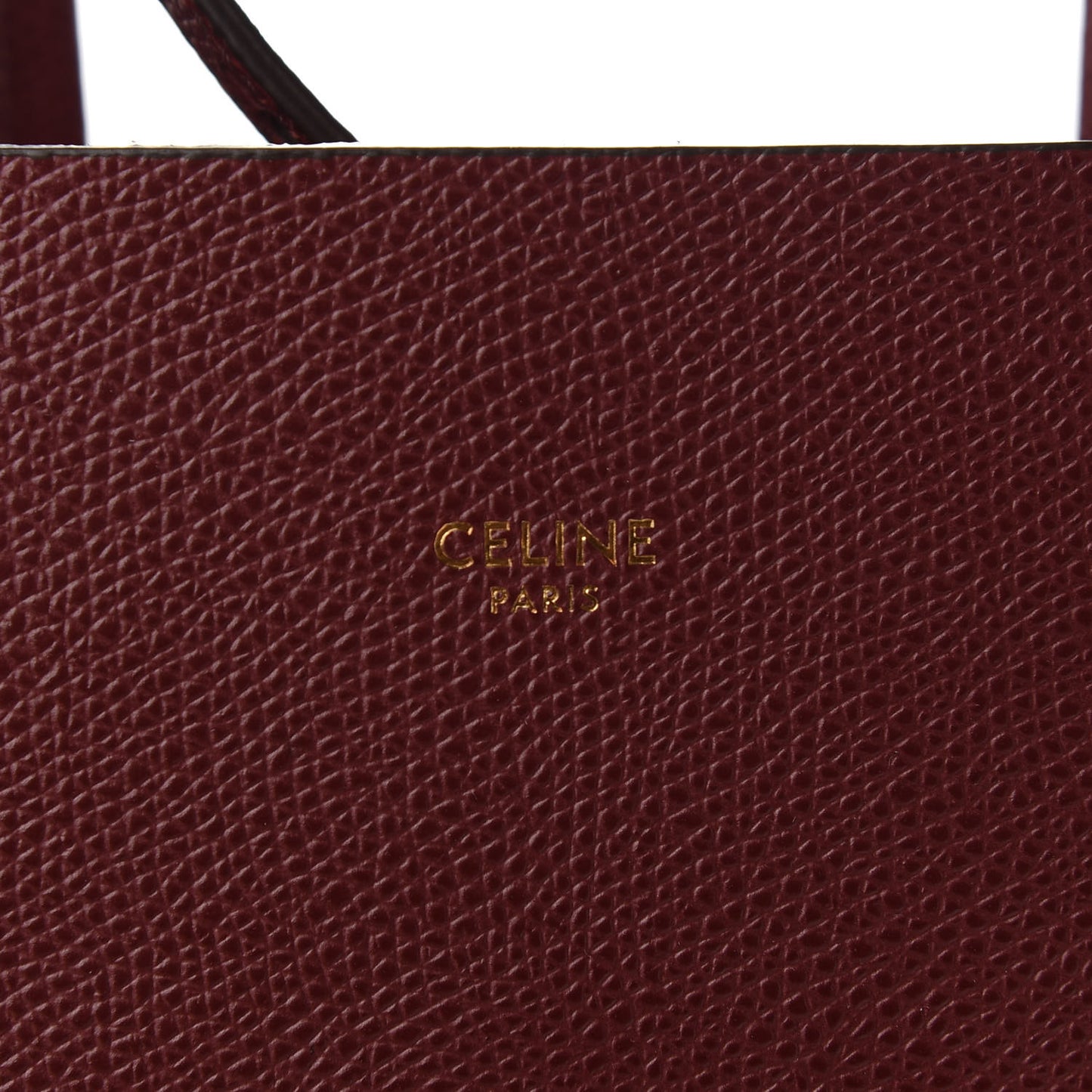 Grained Calfskin Small Vertical Cabas Light Burgundy
