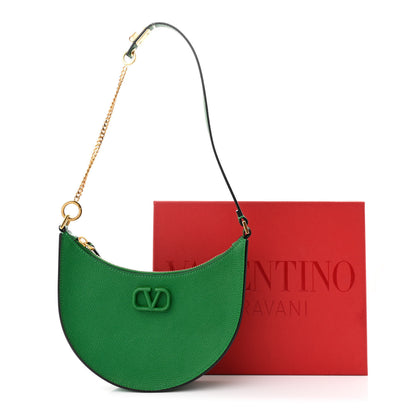 Valentino Garavani Grainy Calfskin Mini Vlogo Hobo Bag Gea Green 11 of 11