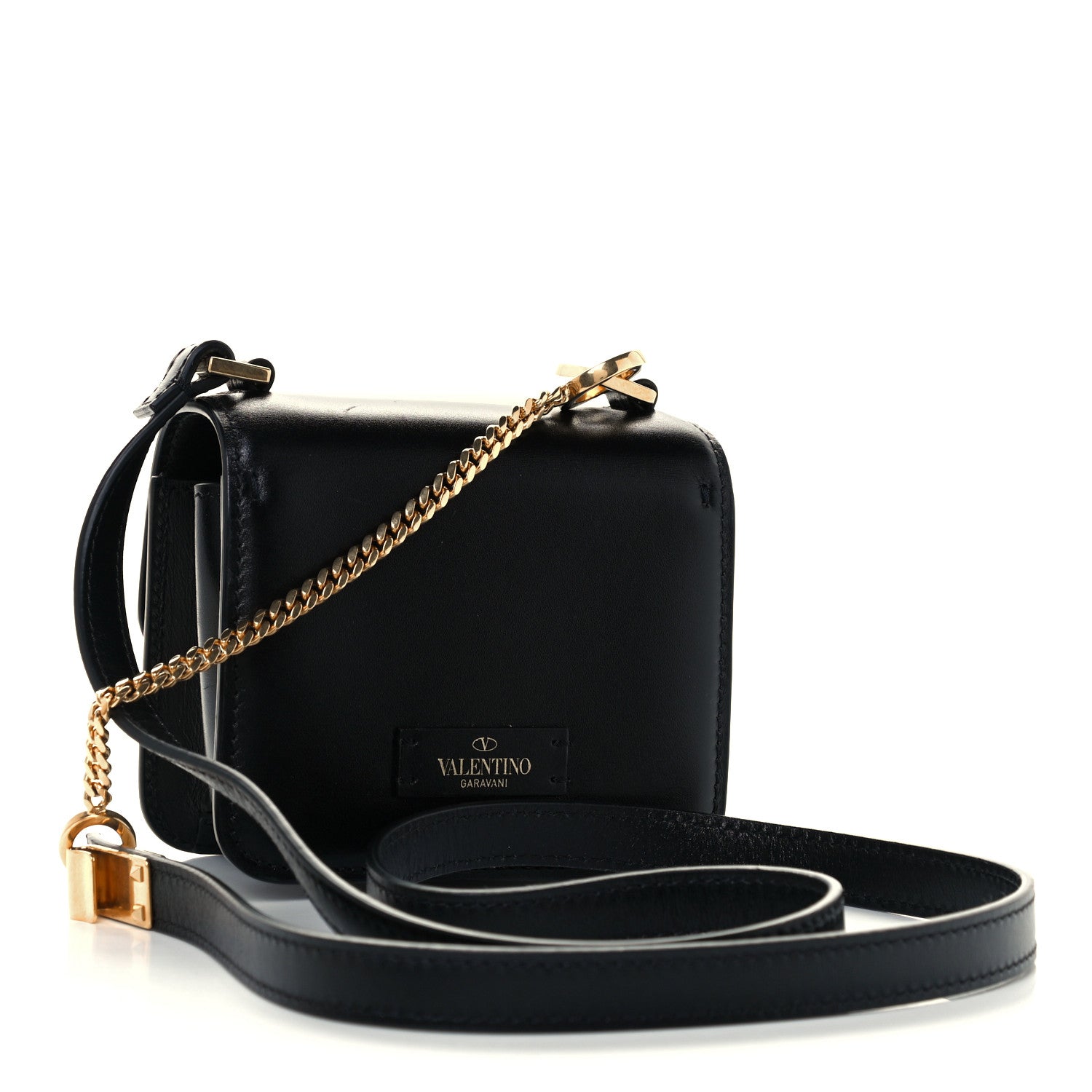 Valentino Garavani Smooth Calfskin Micro VSling Shoulder Bag Black 2 of 10