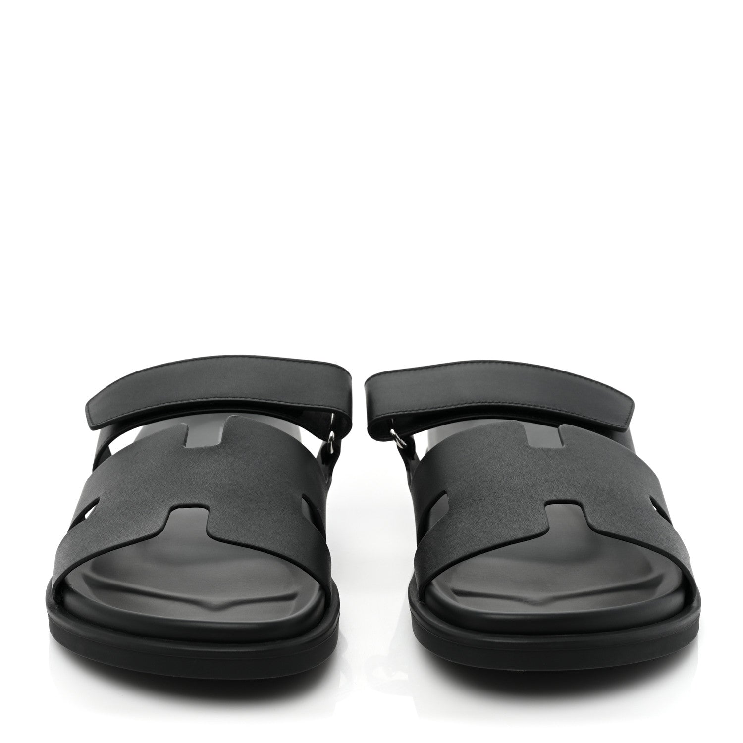 Hermes Calfskin Mens Chypre Sandals 44 Black 2 of 8