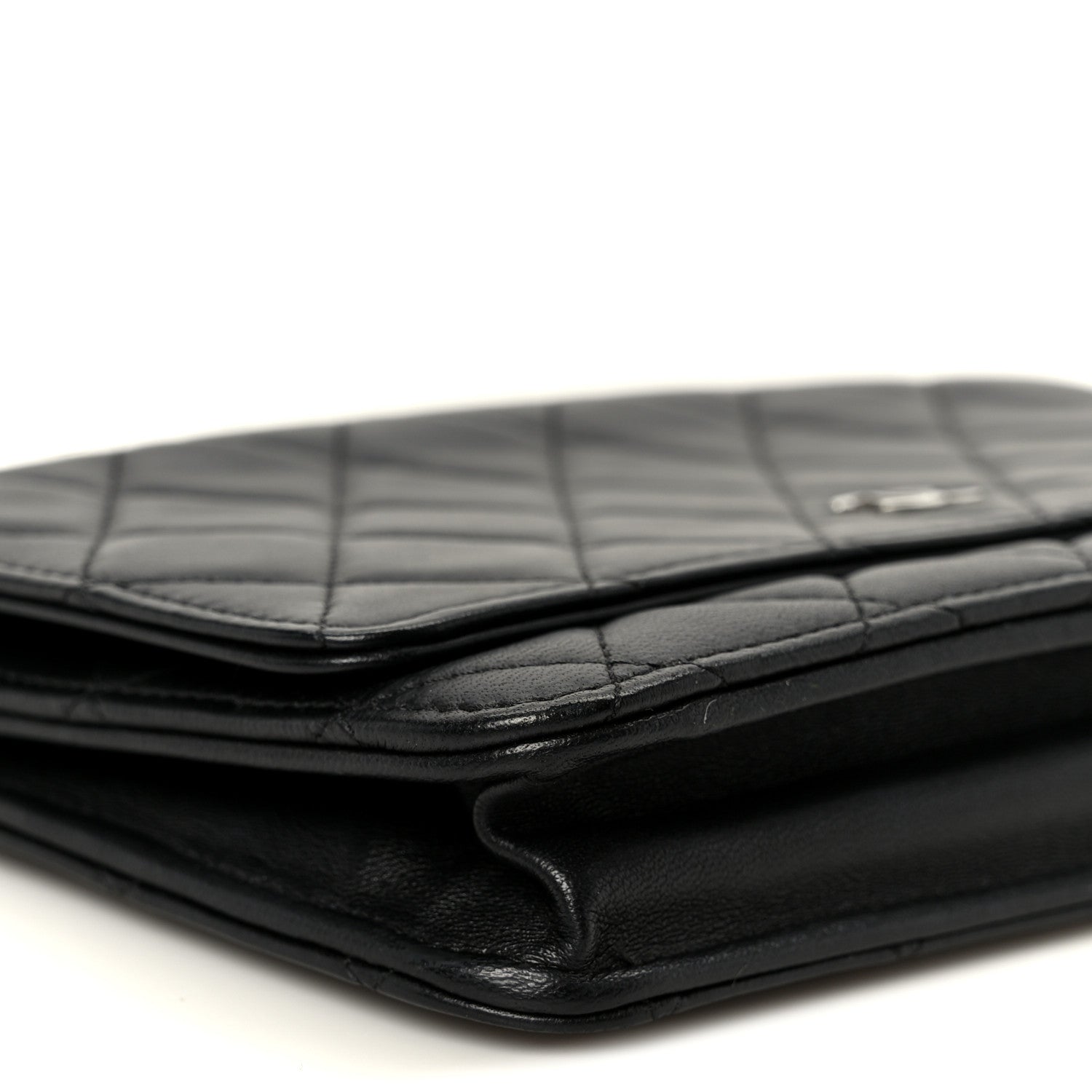 Chanel Lambskin Quilted Wallet On Chain WOC Black 10 of 11