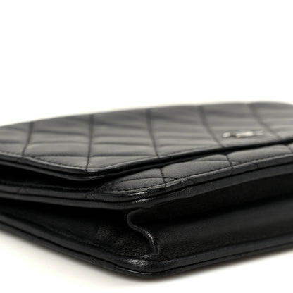 Chanel Lambskin Quilted Wallet On Chain WOC Black 10 of 11