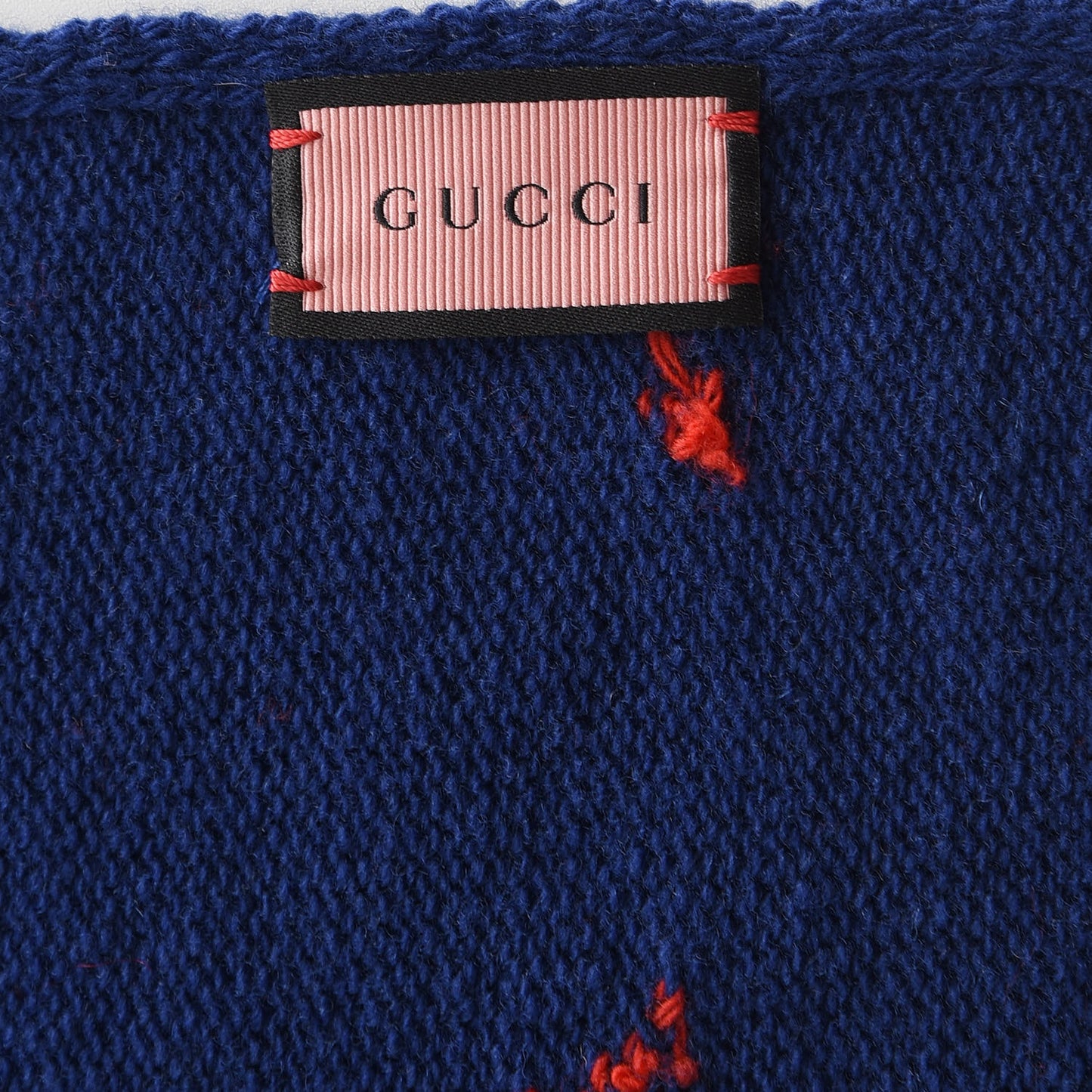 Wool Tricot GG Hamlet Scarf Navy Red
