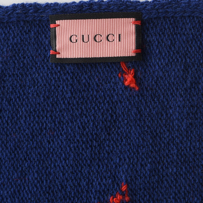 Gucci Wool Tricot GG Hamlet Scarf Navy Red 3 of 5