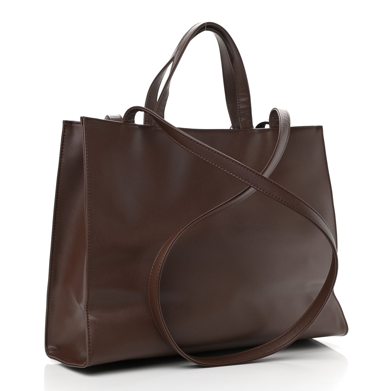 Telfar Vegan Leather Medium Shopping Bag Dark Brown 4 of 11