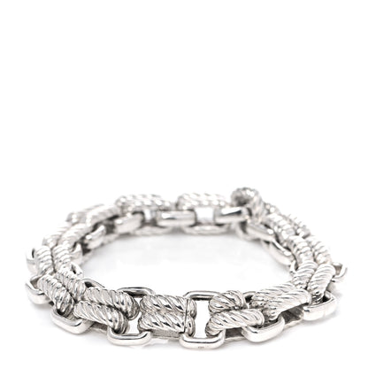 David Yurman Sterling Silver 18K Yellow Gold Empire Double Link Bracelet 3 of 6