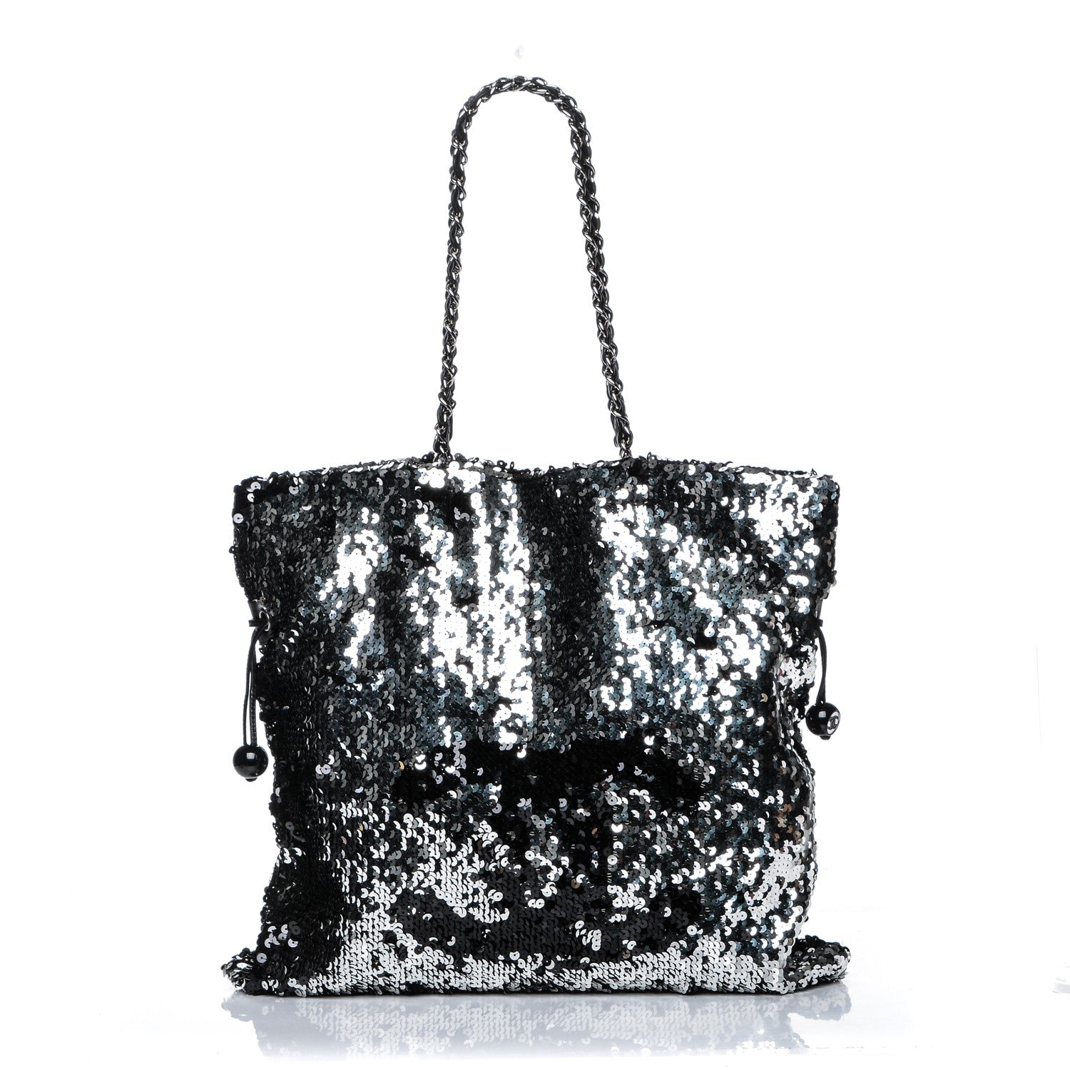 Chanel Sequin Summer Night Drawstring Tote Black 1 of 7
