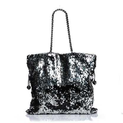 Chanel Sequin Summer Night Drawstring Tote Black 1 of 7