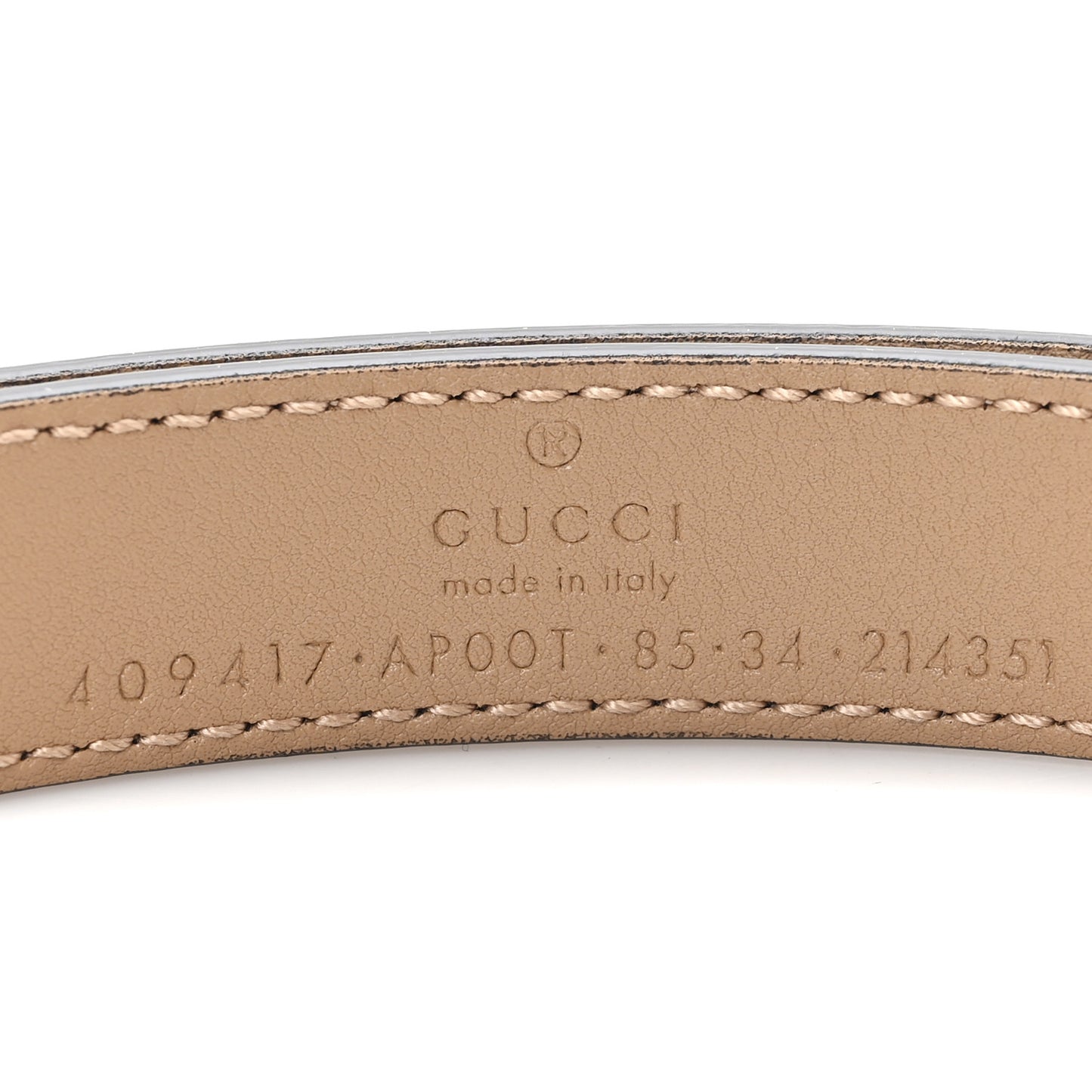 Moon Calfskin Double G 20mm Belt 85 34 Natural Tan